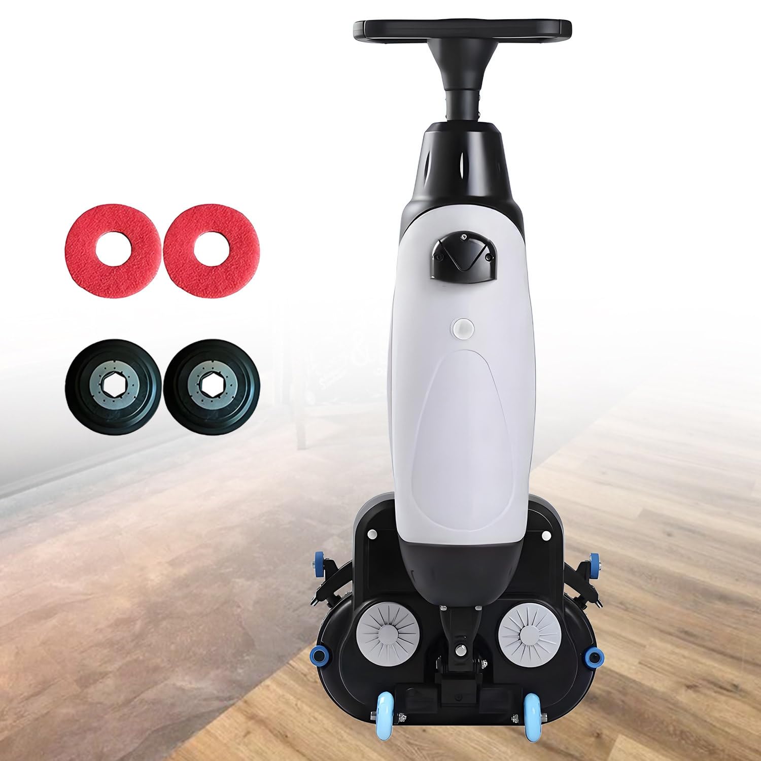 GLBMXDD Mini Commercial Grade Automatic Floor Scrubber,Walk-behind Floor Scrubber, with 43 cm Cleaning Track, Perfect for offices, warehouses or retail stores
