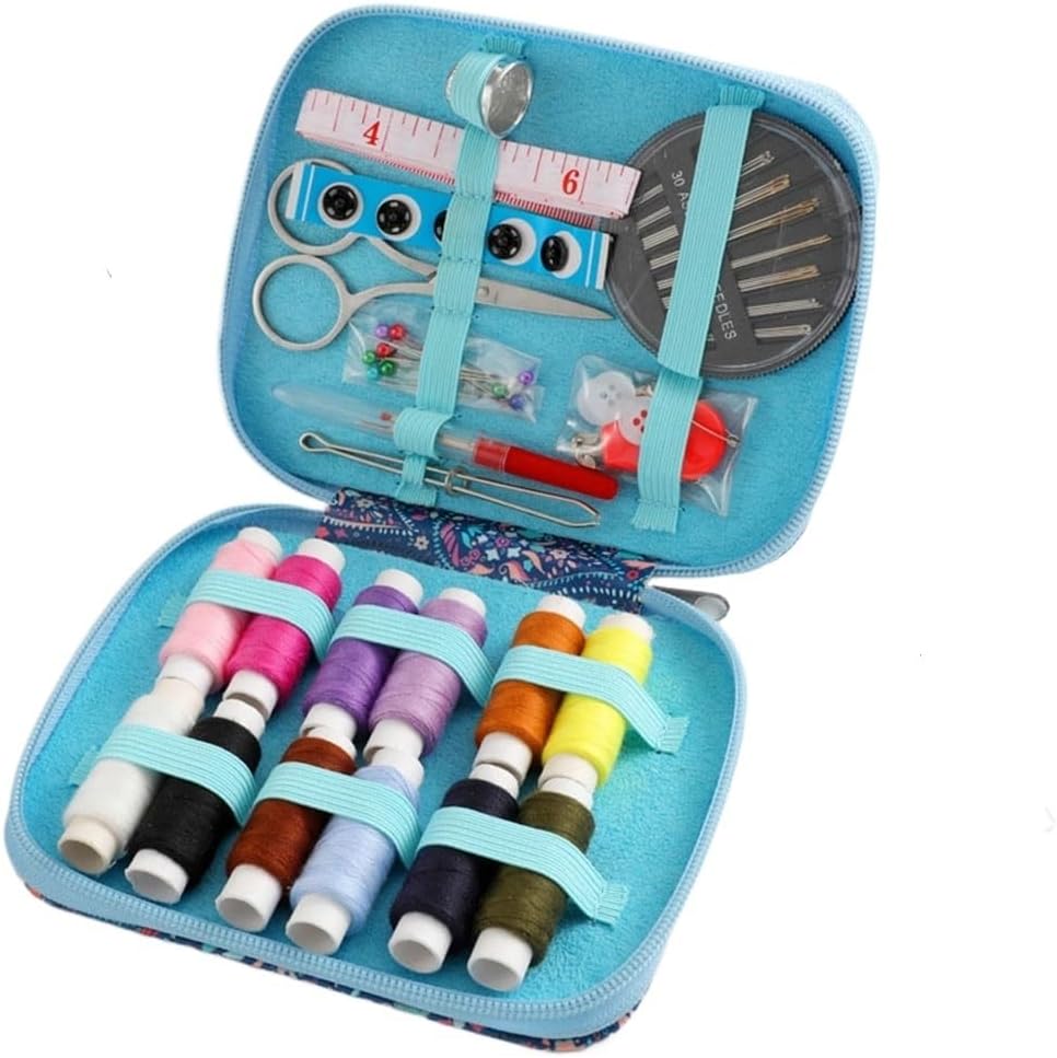 Smooth PU Printed Hand Sewn Needle Bag Storage Box Sewing Needle Box Needle Bag Portable Set(White-Dinosaur Doodle4)