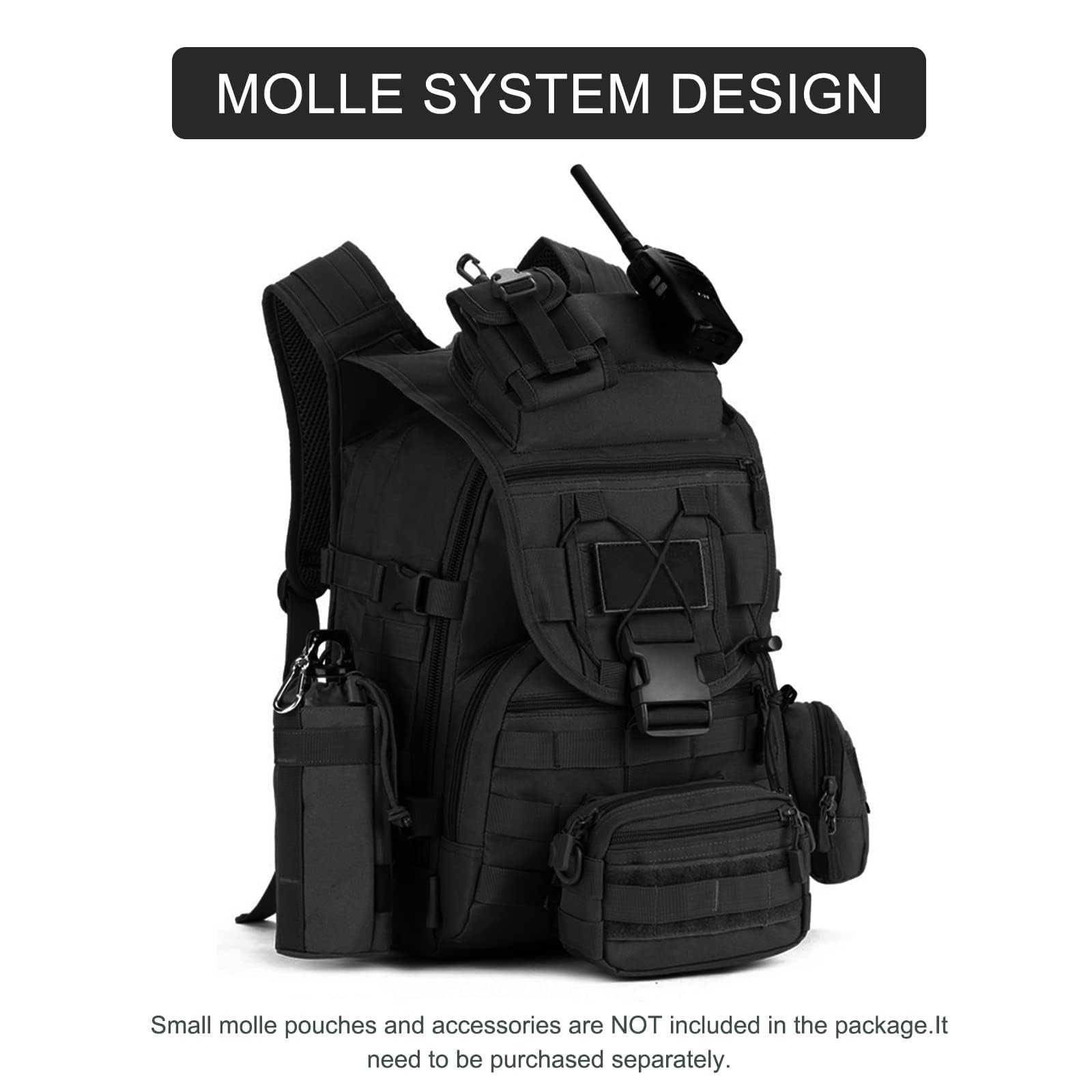 HUNTVP Zaino Militare Tattico 40 Litri Zaino Molle Outdoor per Campeggio Escursione Viaggio Trekking Sport