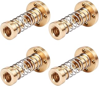 4-Pack T8 Anti Backlash Nuts, Pitch 2mm Lead 4mm, Anti Backlash Spring Loaded Brass Nut, T8 8mm Trapezoidal Lead Screw Rod, 3D Printer Accessories (Color : Pitch 2mm Lead 4mm)