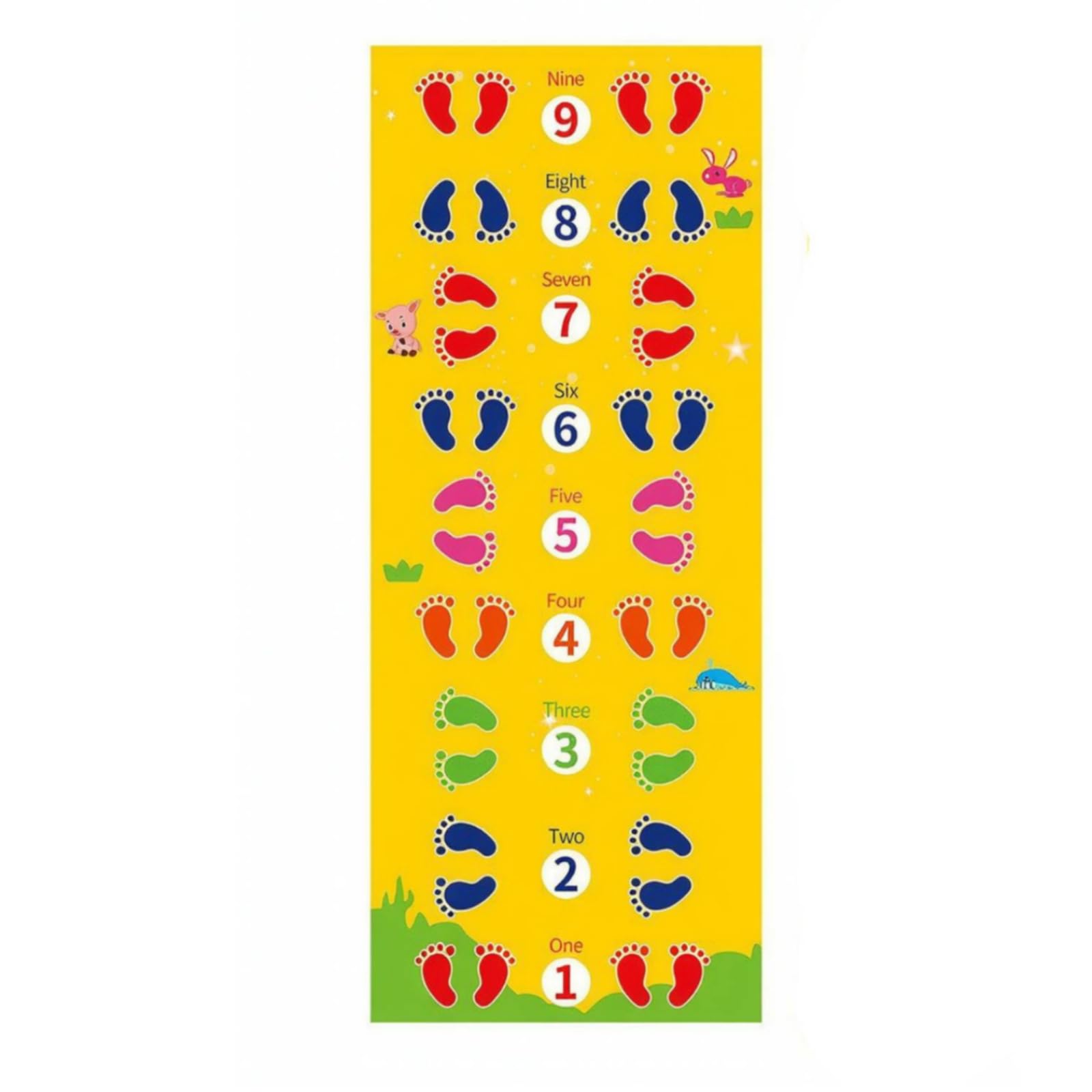 Qianly Tapete Coordinación con Silbato | Lona Serigrafiada, Alfombra Juego y Pies, Antislizante, para Team Building, Colegios, Exteriores, Niños, Número