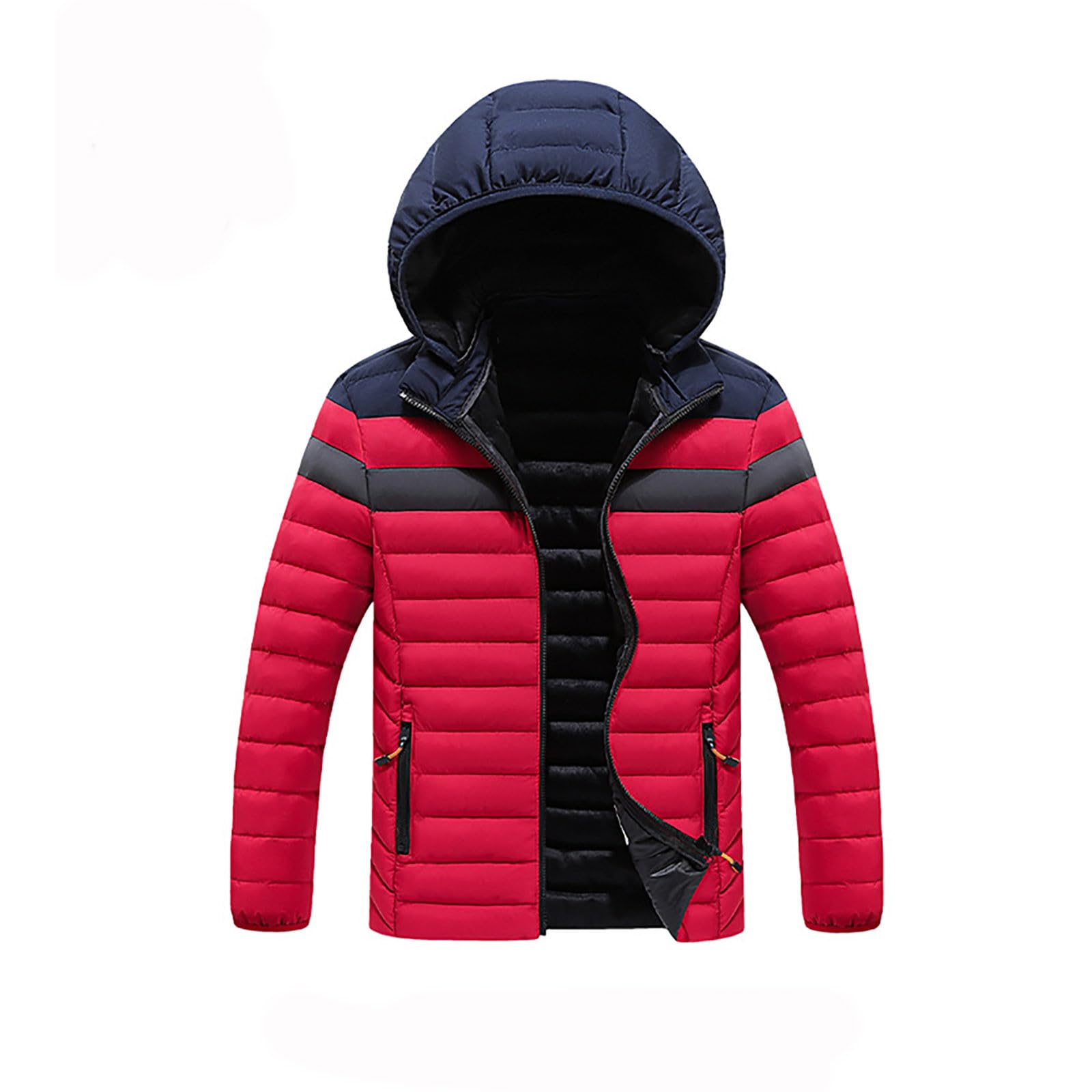 Generisch Abrigo acolchado de invierno cálido e informal con capucha y forro interior suave para
