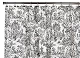 Victoria Park Toile Bathroom Shower Curtain, Black