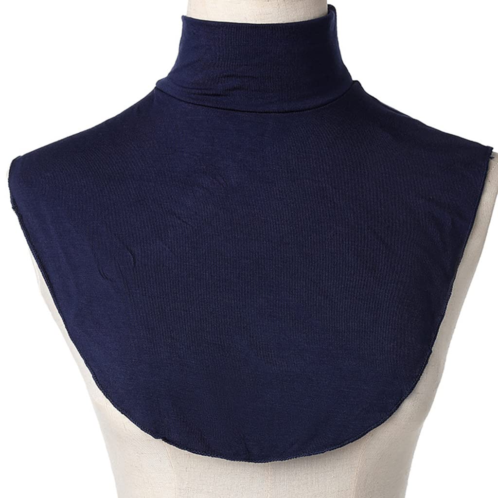 Terncoew Men's Multi-Color Wo Turtleneck Fake Collar Islamic Hijab Extensions Solid Color Mock Neck Cover Half Top Detachable Hijab Neck Warmer