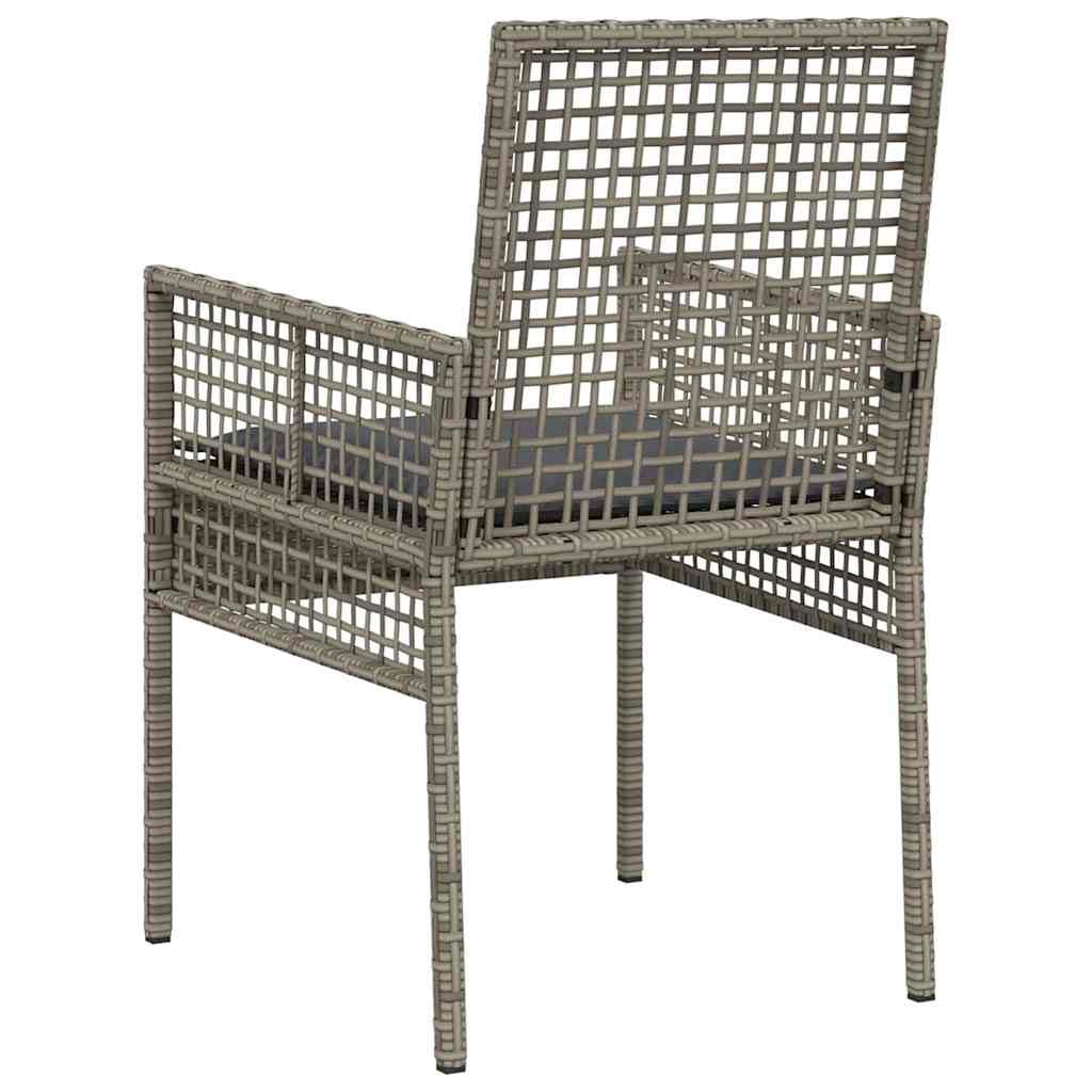 Krzesło ogrodowe z polirattanu, szare, 2 sztuki, 55 x 53 x 85 cm