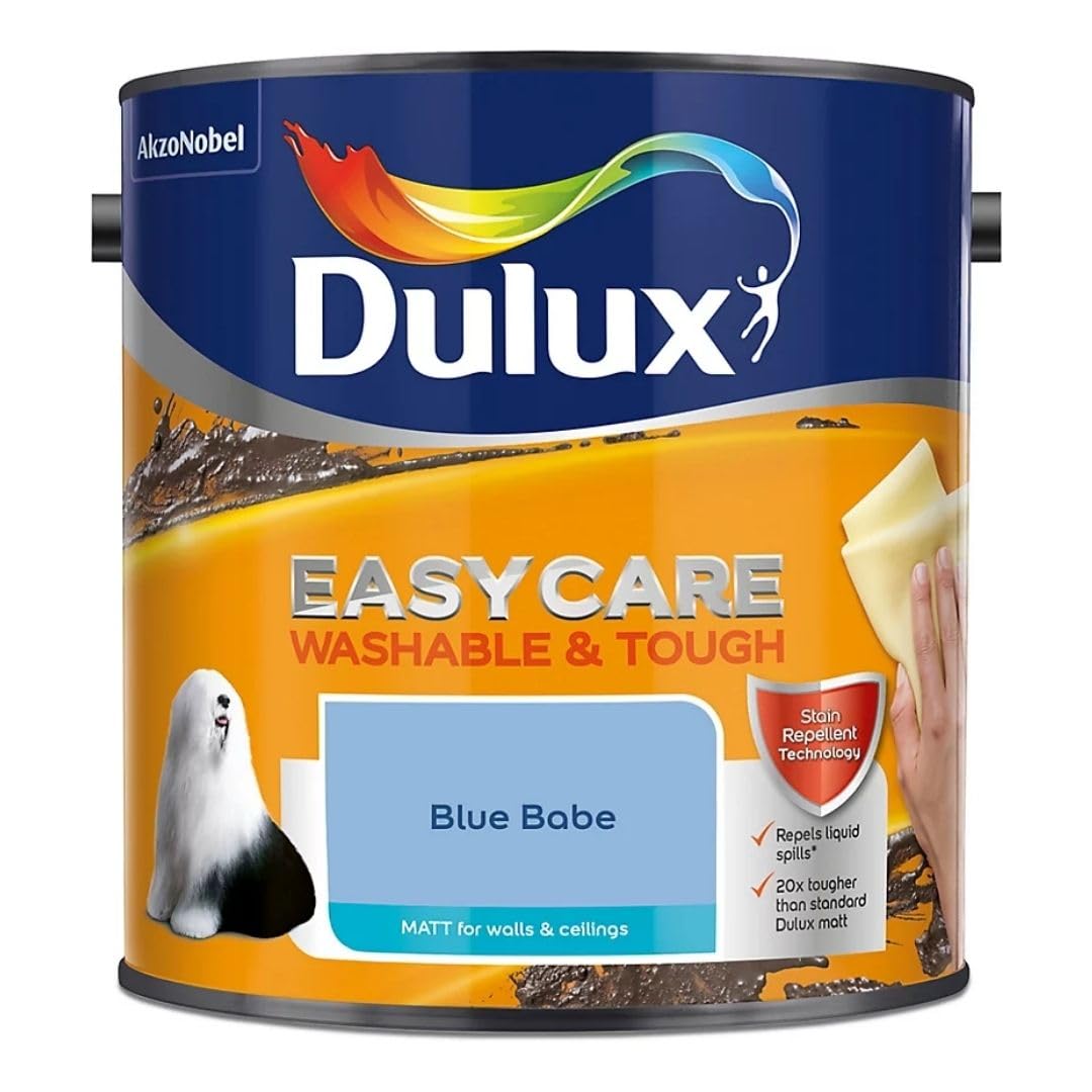 Blue Babe Dulux Easycare Matt Emulsion Paint 2.5L β Washable & Stain Resistant, Durable Matt Finish, Quick Dry, Low Odour Interior Wall & Ceiling Paint