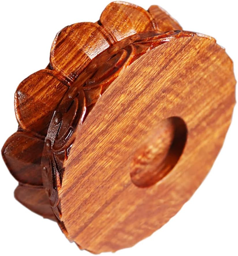 GOLDY&WENDY Chinese Vintage Furniture Decoration Base Round Rosewood Carved Lotus Pedestal Vase Plant Buddha Statue Display Stand