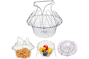 Deep Fry Basket Portable Stainless Steel Foldable Cooking Basket for Kitchen
