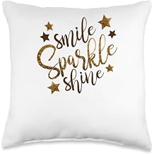 Smile sparkle shine Throw Pillow