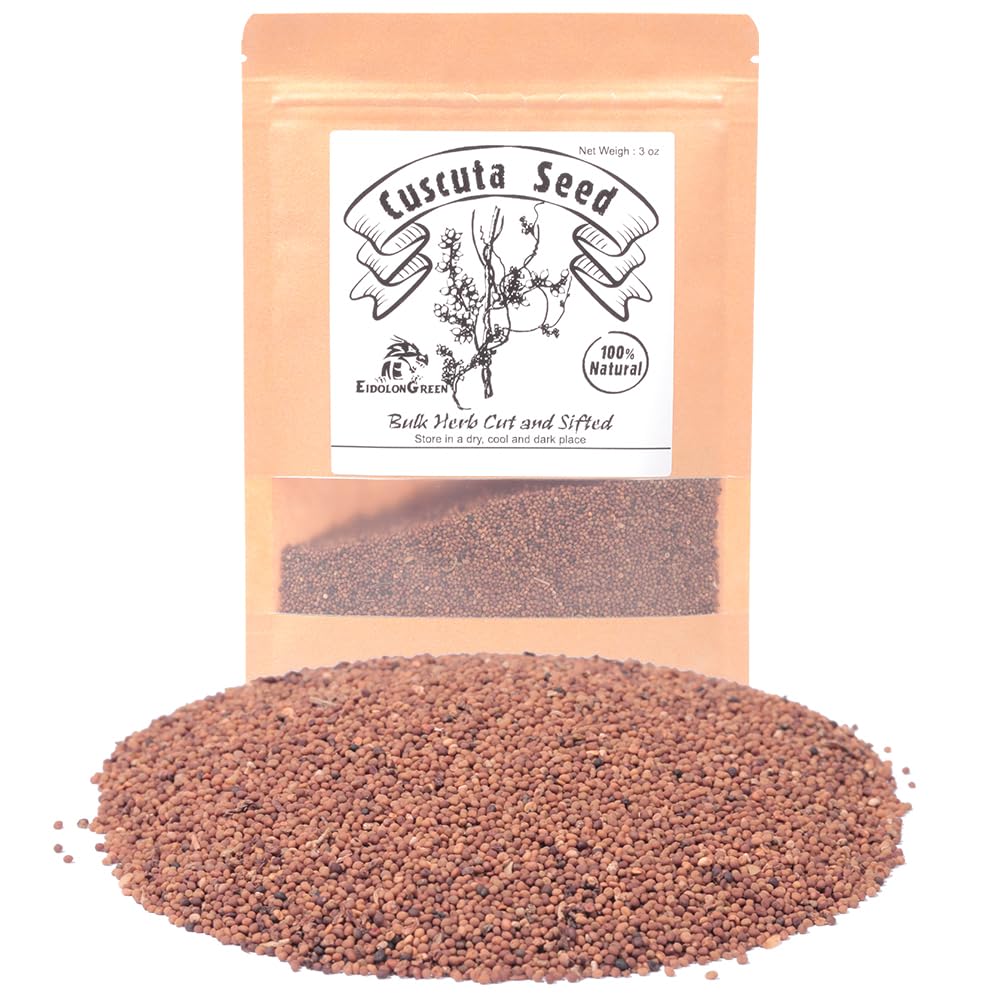 EidolonGreen [Chinese Herbal Medicine] Premium Cuscuta Herbal Tea (tu si zi/菟丝子) – Organic Dodder Leaf & Seed Tea, Dried Bulk Herb 88g (3oz)