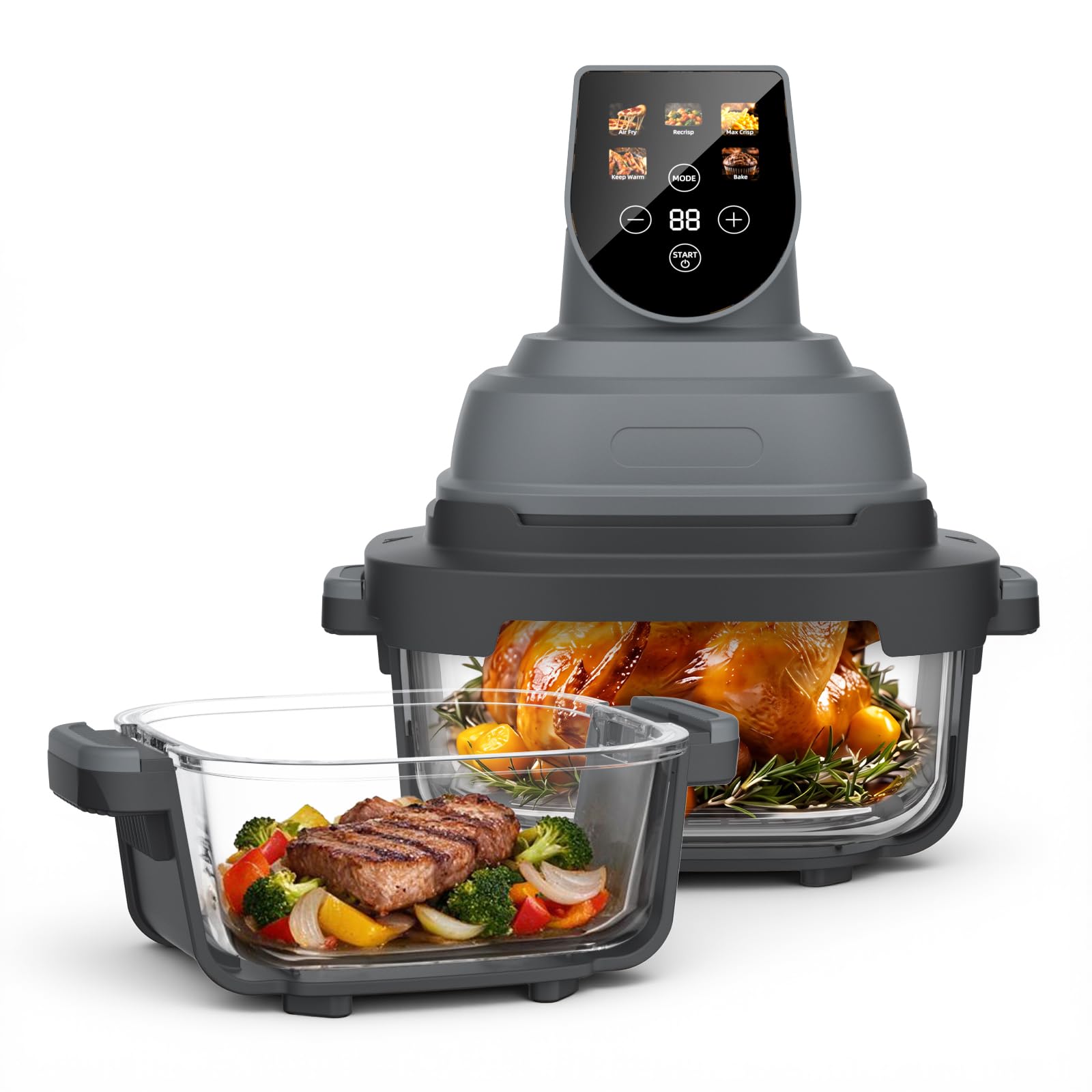 5-in-1 Air Fryer, 3.8L/1.4L, Recrisp, Max Crisp, Bake, Keep Warm, 1500W