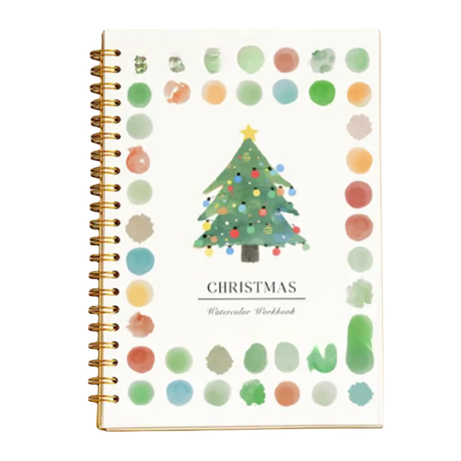 Spiral Bound Beginner Watercolor Workbook Painting Kit (Christmas)