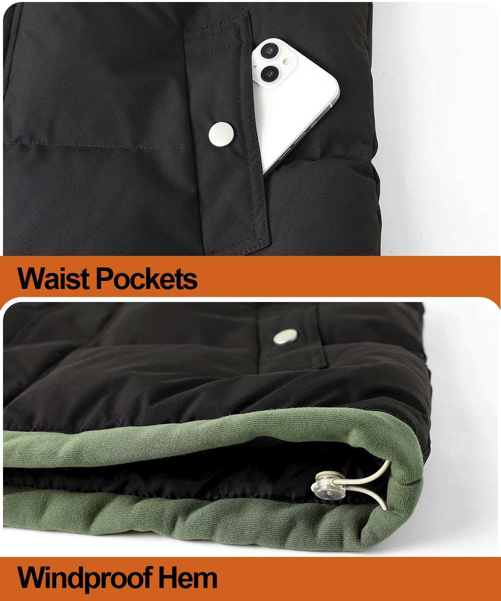 Chaleco Hombre Acolchado Chalecos Exteriores Gilet con Sudadera de Invierno Cálido Chaqueta Sin Mangas Acolchada