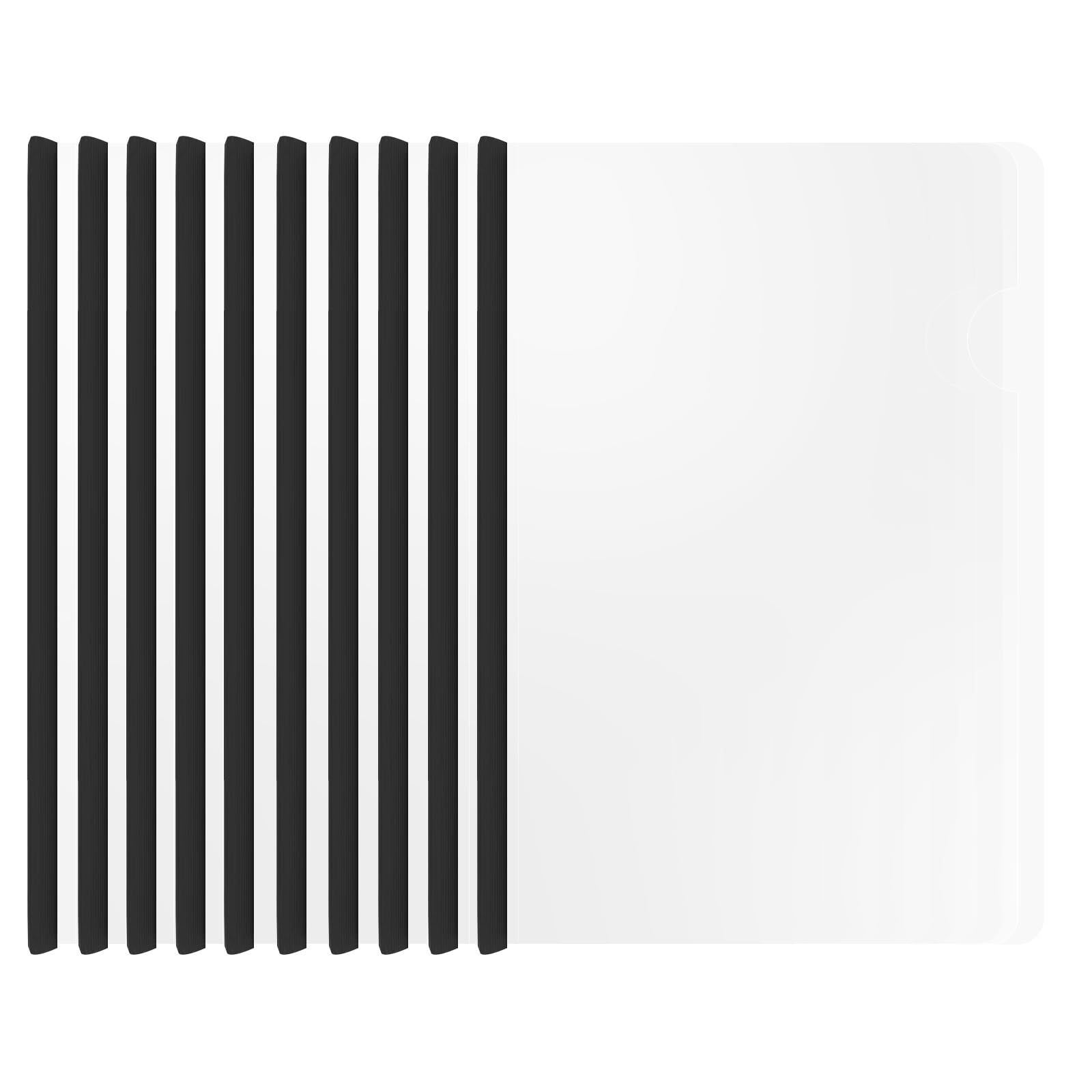 10 Sliding Bar Report Covers A4 Letter Holds 70 Sheets Black