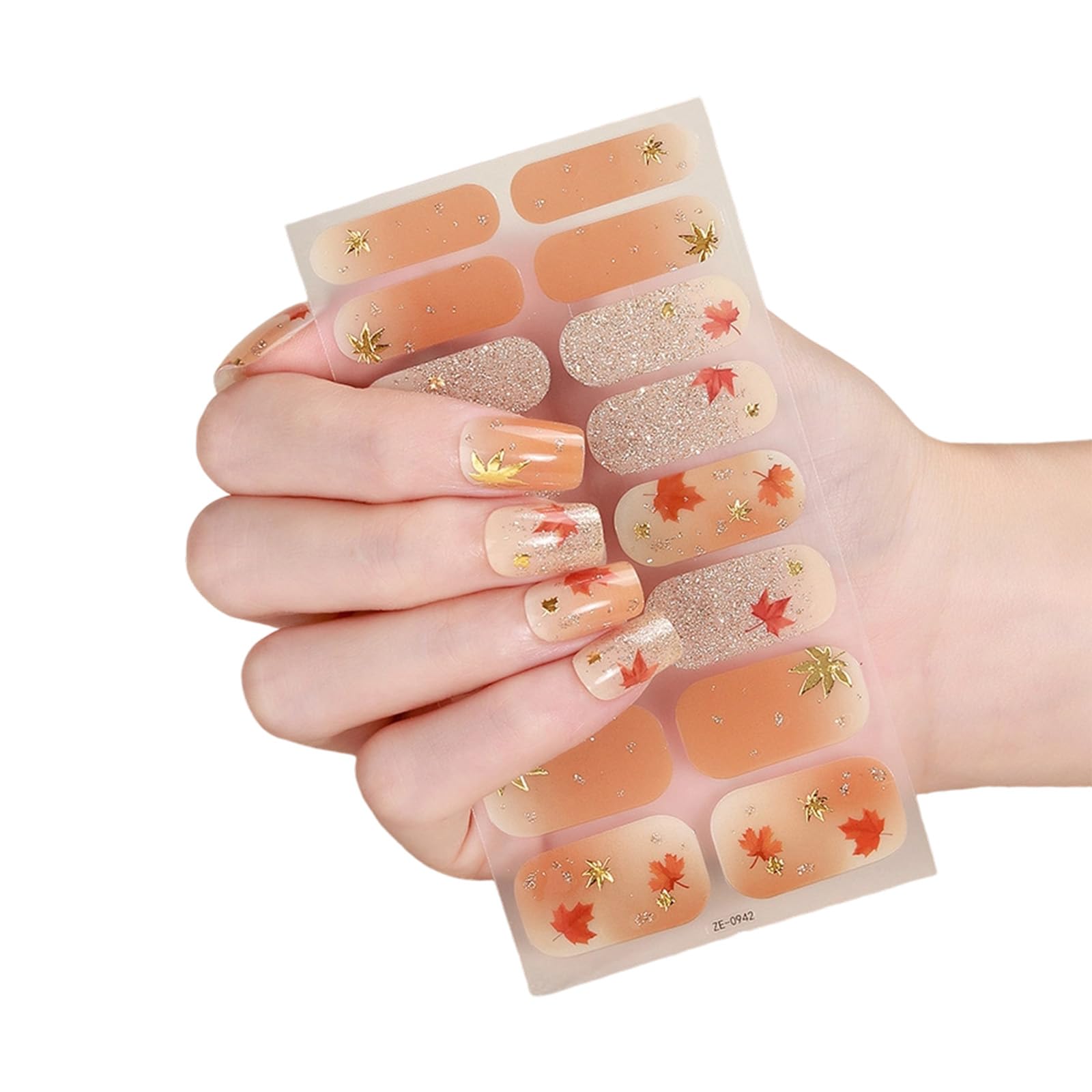 Polish Decals Nails Strips Simple Application Full Wrap Nails Stickers with 16Sizes Assorted Color & Pattern for Daily Use Long Lasting Unguis Wraps