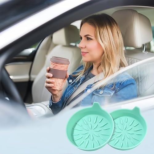 Miniatura 6 de Mandark 4 posavasos para automóvil, tapete antideslizante para empotrar, 2.75 pulgadas, impermeable, universal, interior automotriz, accesorios para