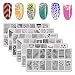 BEAUTYBIGBANG 6Pcs Nail Stamping Plates Lace Flower Splice Theme - Woven Mesh Lace Flowers Irregular Stitching Pattern Plate Stamp Design Nails Art Kit Template set