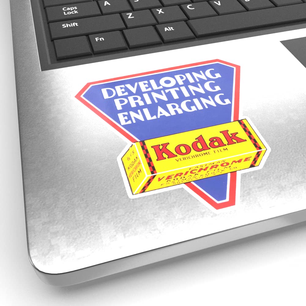 Developing Printing ENLARGING Old Film Developing Store Camera Film Porcelain Sign Style Stickers - 2 Pack - 3 X 3 INCH - Peel and Stick