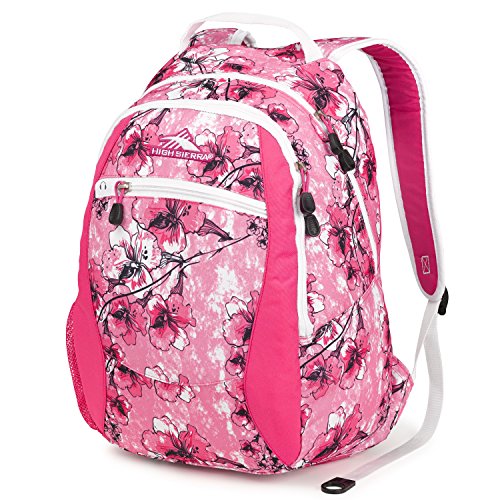 High Sierra Curve Backpack, Summer Bloom/Fuchsia/White, 18.5 x 12.5 x 8.5-Inch