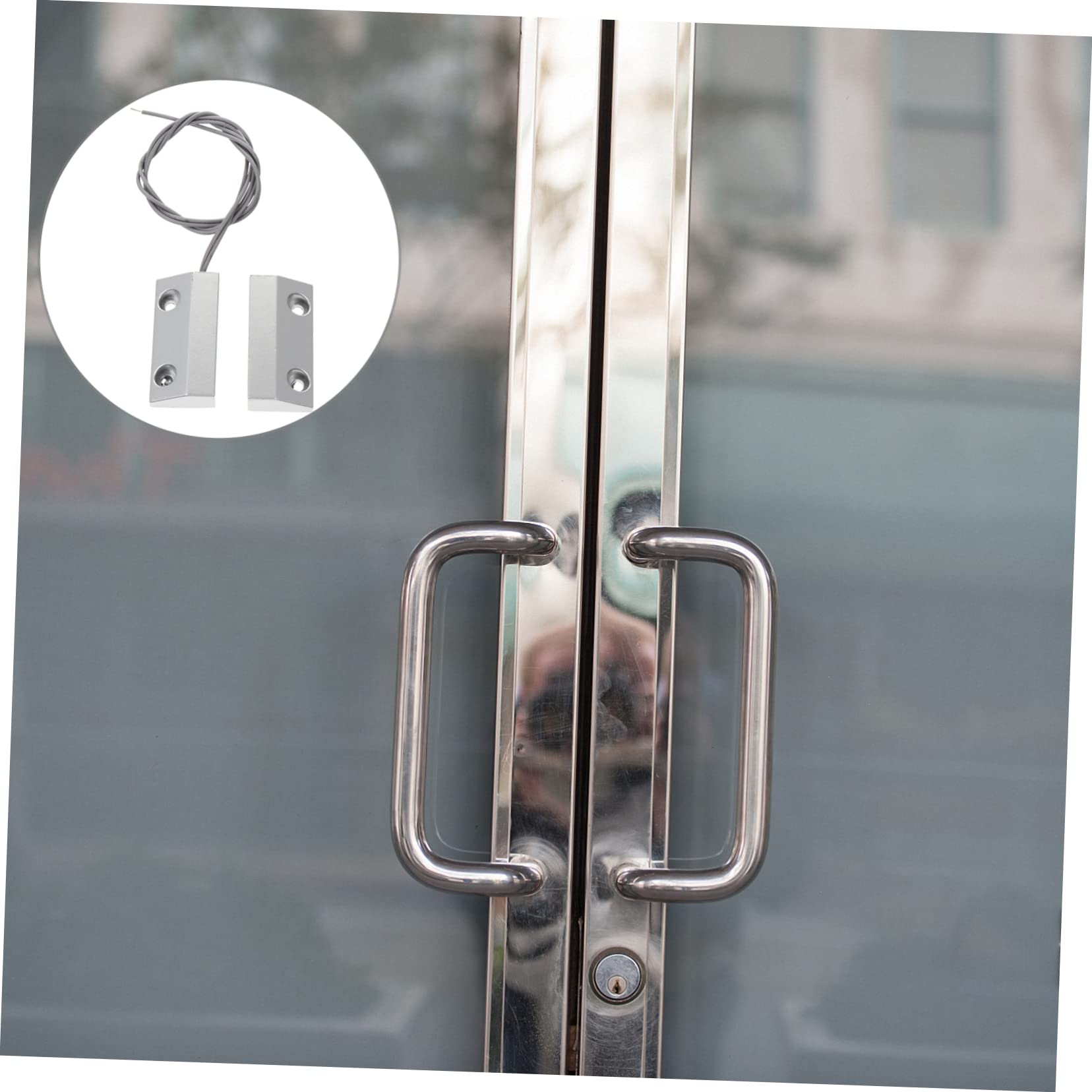 Tofficu 3 Juegos sensor movimiento Alarmas de puerta magnéticas con cable imán induccion inducción imanes para puertas detector de alarma de puerta equipo del dispositivo detector Silver