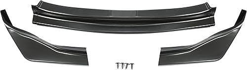 Miniatura 6 de KUAFU Borde de parachoques delantero compatible con Nissan 350z 2003-2005 3 piezas kit de cuerpo divisor de alerón color negro