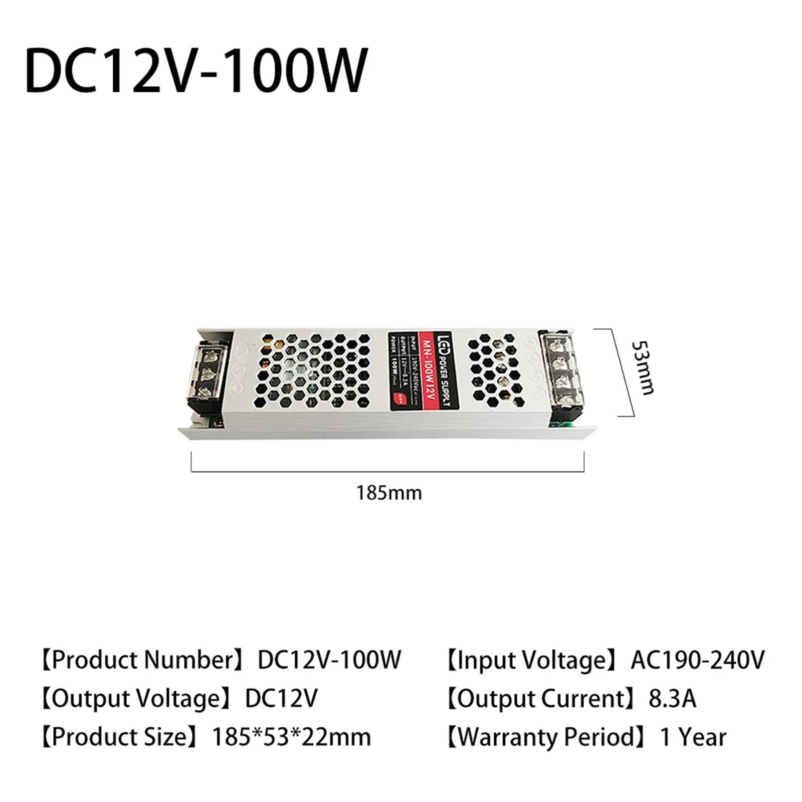 220V do 12V 60W150W400W LED zasilacz LED do paska świetlnego reklamy(Project DC12V 100W)