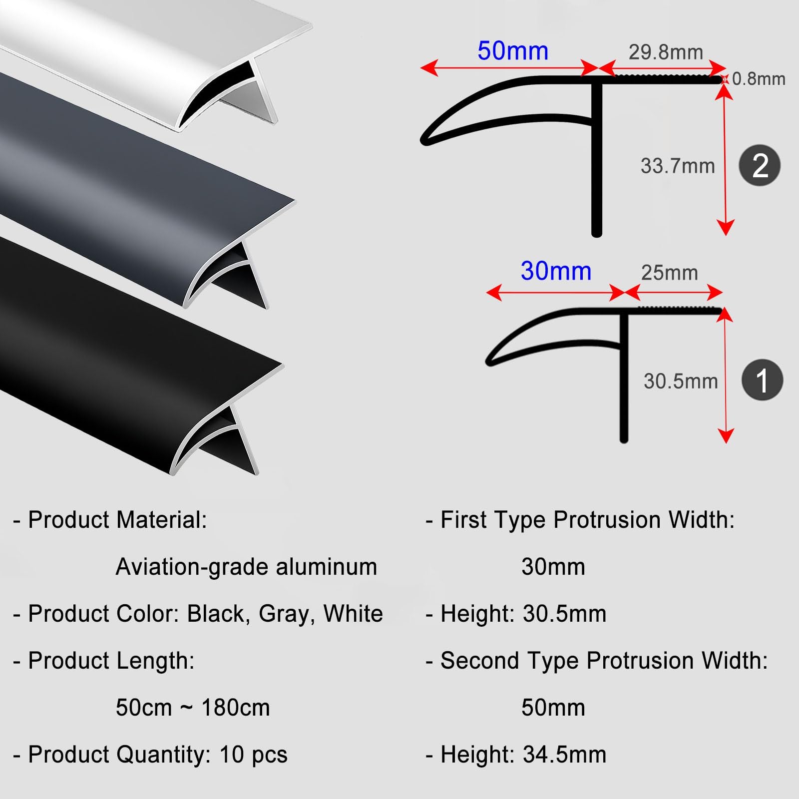vierteaguas muro exterior Borde de goteo en forma de pico de águila de pared exterior 50 180 cm de longitud, aleros de líneas de goteo intemperie(Gray,W 50 MM L 80 CM)