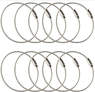 [YINKE] ワイヤーキーホルダー キーホルダー ネジ式 キーチェーン ステンレス製 シルバー 15cm 10本セット 紛失 盗難 防止 丈夫でシンプル 様々な用途に