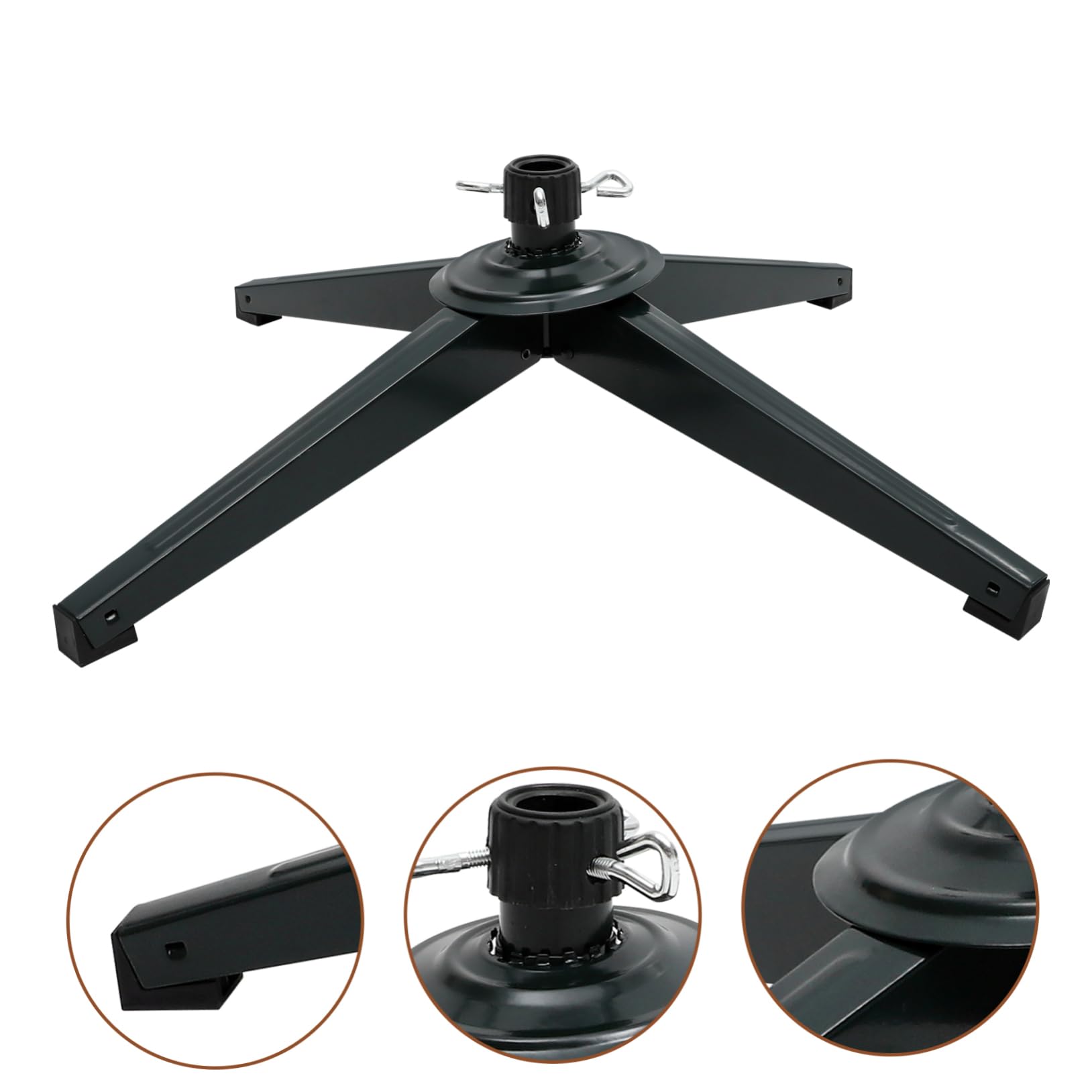 Zerodeko Soporte De Metal para Árbol De Navidad Base Estable De Hierro Placa De Bloqueo Soporte para Árboles De Resistente y para Decoraciones Navideñas