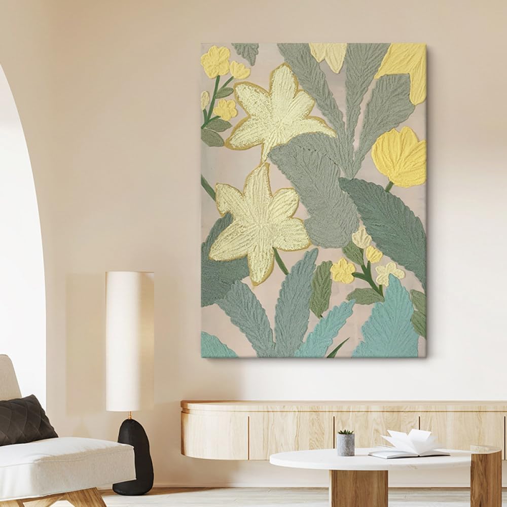 Peinture à l'huile tulipes abstraites haut de gamme sur toile de salon