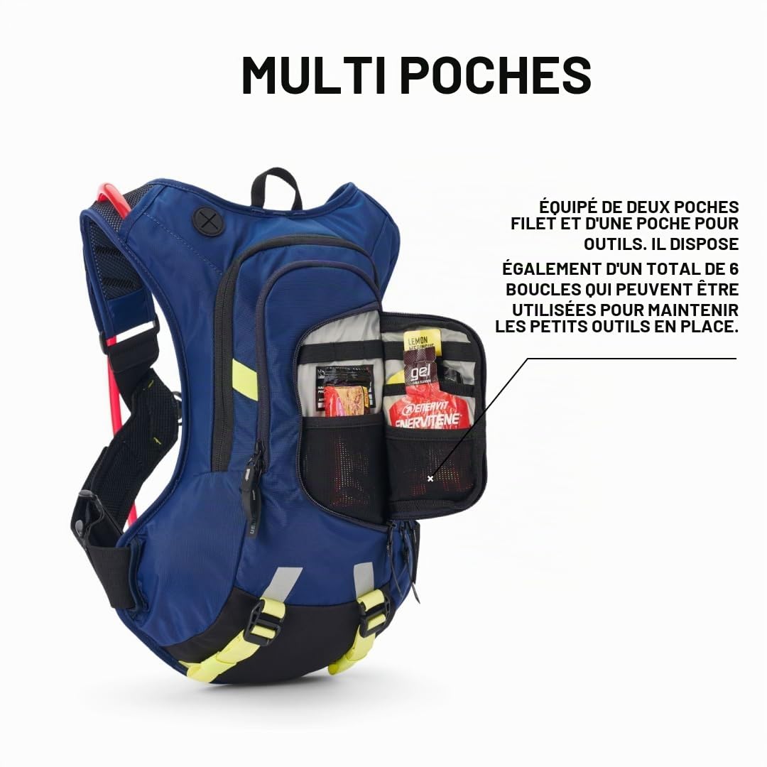 USWE Raw Sac à dos d'hydratation avec poche à eau, haut de gamme, sans rebond pour moto Enduro et tout-terrain