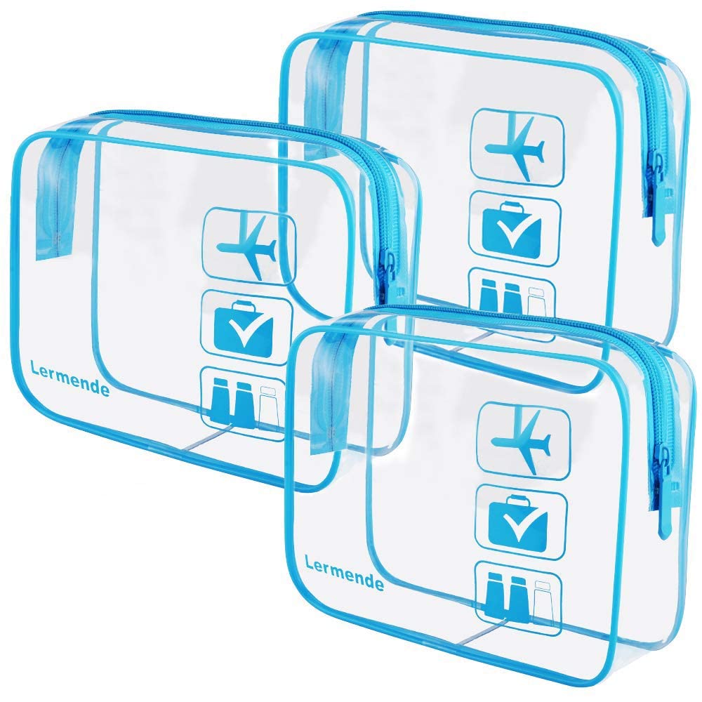 Lermende Borsa Da Toilette Trasparente, Sacchetto Liquido Bagaglio A Mano Tsa Certificato Sacchetto Cosmetico,Borsa Trasparente Conforme All'aeroporto,Borsa Da Viaggio Aereo 1 Litro., Trasparente, 3-image