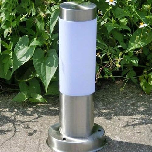 Miniatura 1 de Paquete de 2 lámparas de poste de acero inoxidable para exteriores, IP44, impermeable, a prueba de óxido, E27, luces de pilar de patio, iluminación