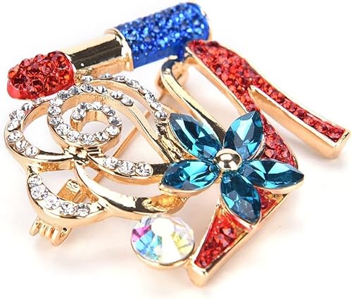 Lip Stick And High Heel Brooch For Women's Fashion Crystal Brooch Pin #TOP2