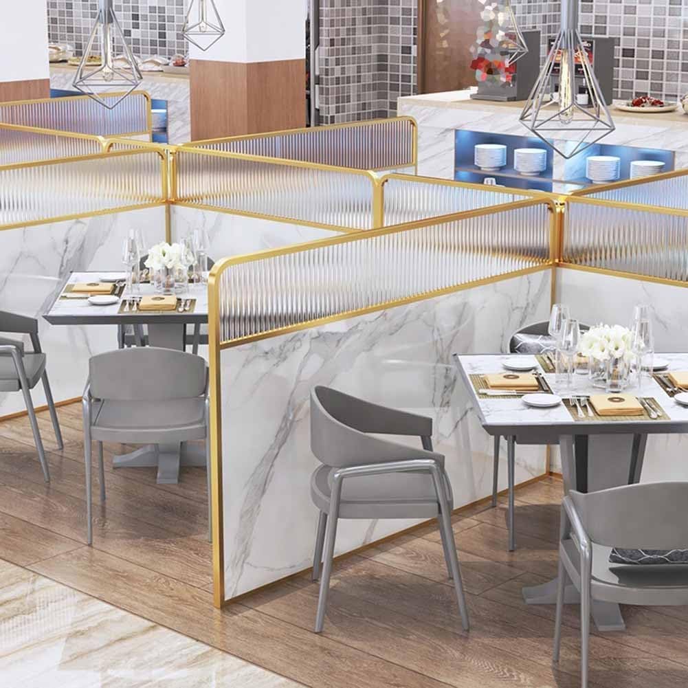 Cloison de séparation basse en métal doré pour salle à manger 40 x 100 cm / 15.74x39.37in – Cloison élégante pour une meilleure intimité et une meilleure gestion de l'espace