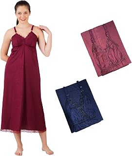 Crala Women's Cotton Bra Sleeveless Long Camisole Slips for Nighty/Kurtis - Pack of 2 Price In India