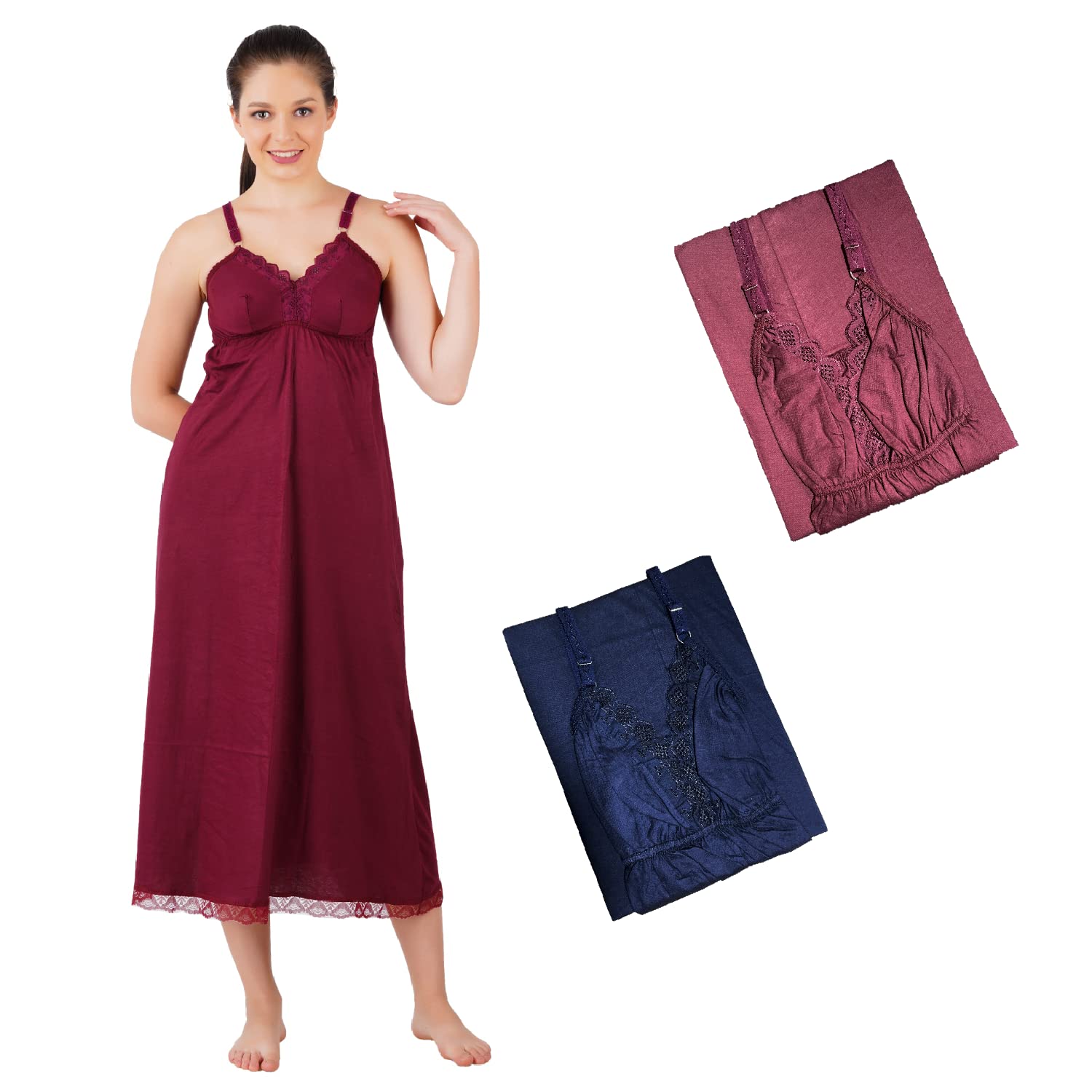 Crala Women's Cotton Bra Sleeveless Long Camisole Slips for Nighty/Kurtis - Pack of 2 - Review, Price and Buying Guide