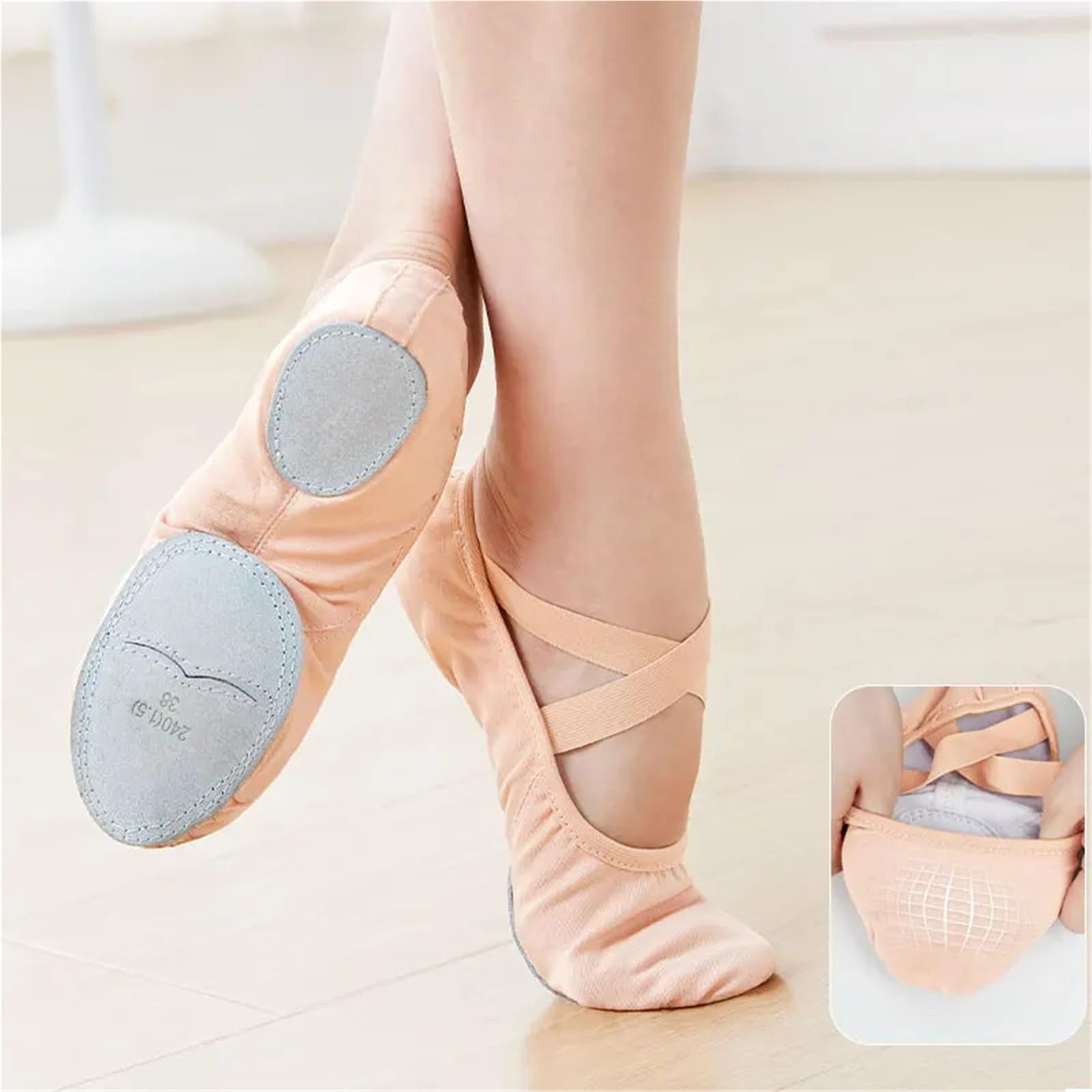 Ballettschuhe Mädchen Ballet Shoes High Stretch Canvas Dance Dancing Slippers Kids Flats Split Sole Slip On Practice Girls Woman