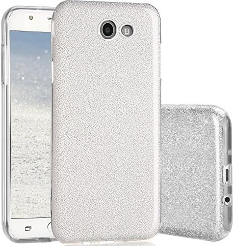 Galaxy J7 Prime 2017 Case,Galaxy J7 Sky Pro Case, J7 Perx Case, Galaxy J7 V case,Amagle Back Cover Shinning Protective Bumper Bling Glitter Case for Samsung Galaxy J7(2017) Silver