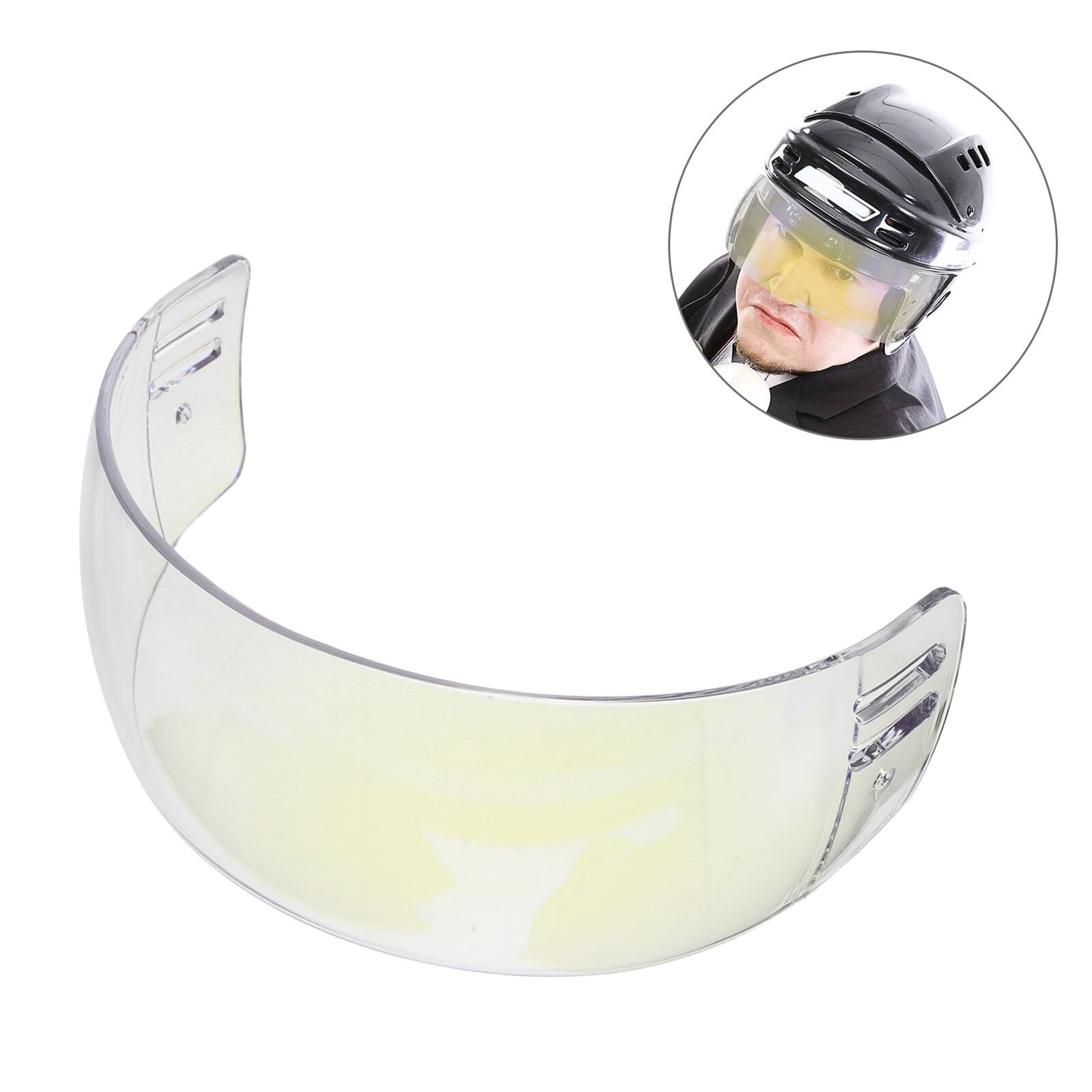 Toyvian Visera de Casco de Hockey sobre Hielo Antivaho Azul, Pantalla Curva de Policarbonato Antirayaduras, Visera de Media Pantalla para Adultos y Jóvenes, Protección Facial Deportiva