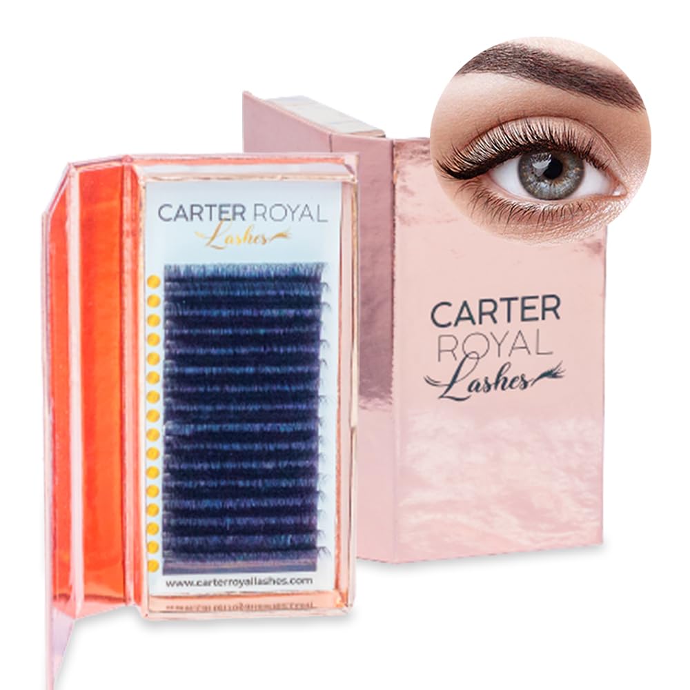 Carter Royal Russian Volume Silk Lashes Individual Eyelash Extensions Ultra-lightweight With Superior Curl Retention Easy Fan Lashes Curl Eyelashes 16 Rows - C Curl 0.05 (13mm)