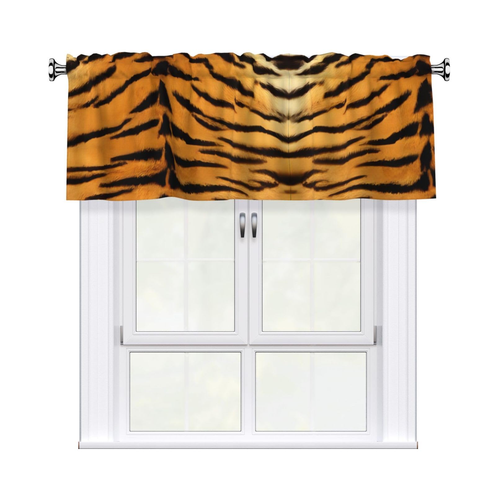 YYHHAOFA Tiger Skin Prints Durable Kitchen Window Layer – 54x18 Inch 100% Polyester Valance with Precision Construction