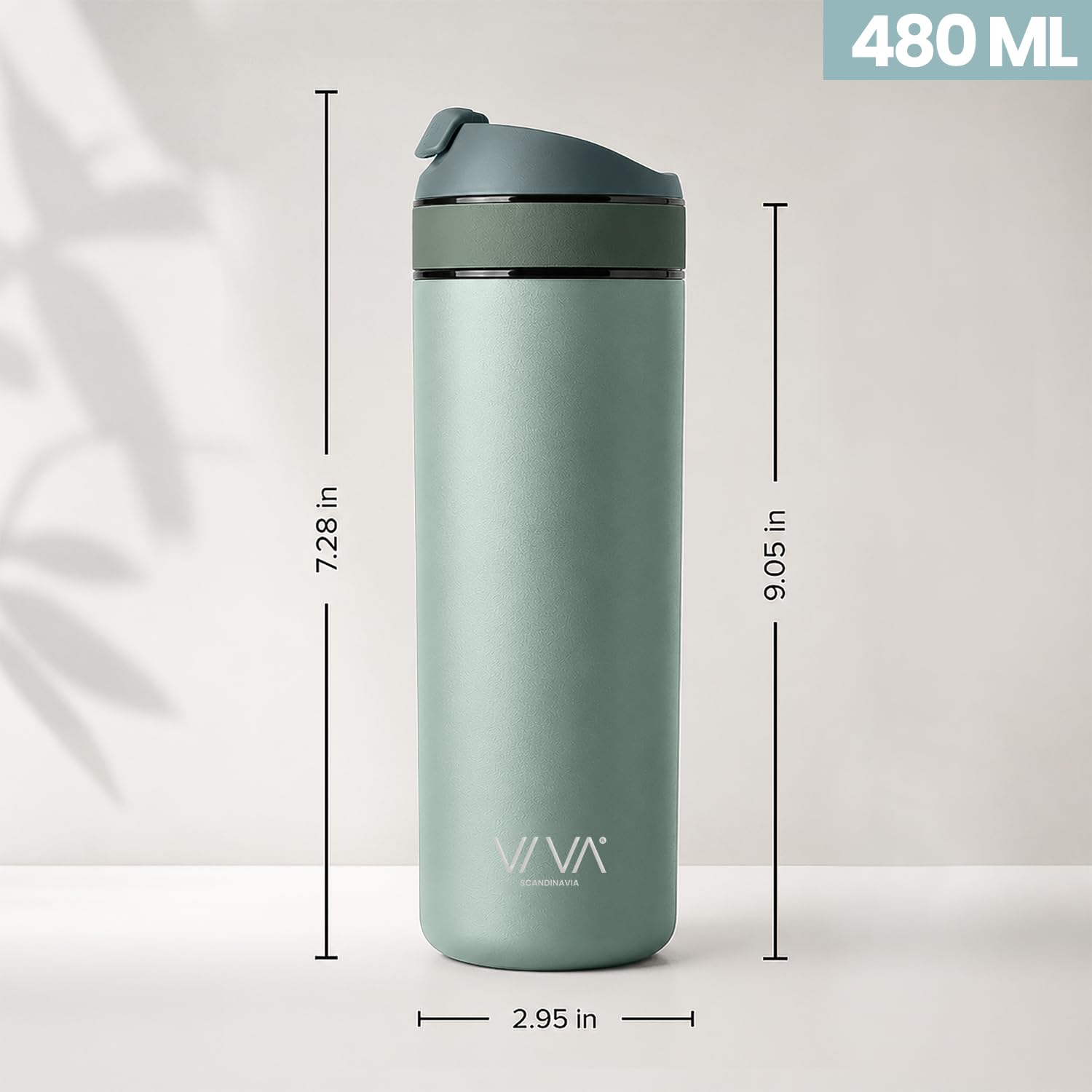 Viva Scandinavia Ricarica tazza termica caffè da asporto, il coltello svizzero sotto flaconi thermos con filtri da caffè e tè rimovibili, materiale di alta qualità durevole, impermeabile, menta 0,46L