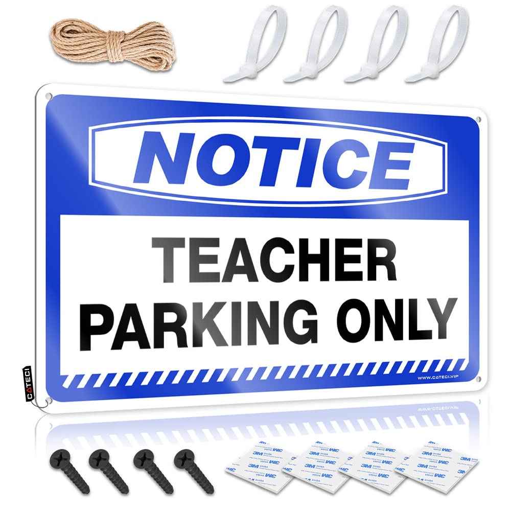KRAZMURONGD Metal Sign Decor Vintage Outdoor Bar Signs Notice Teacher Parking Only Tin Sign(30X40CM)