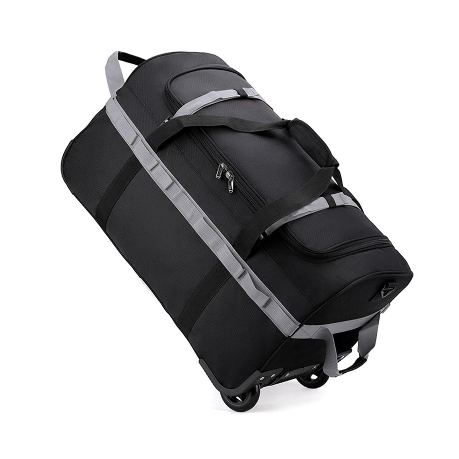 Borsone da Viaggio con Ruote Borsone con ruote resistente, pieghevole, impermeabile, tracolla regolabile e tasche for viaggi palestra(Grey)