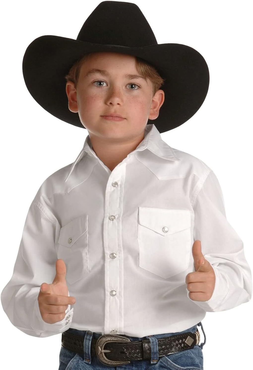 WranglerBoy's Long Sleeve White Snap Shirt