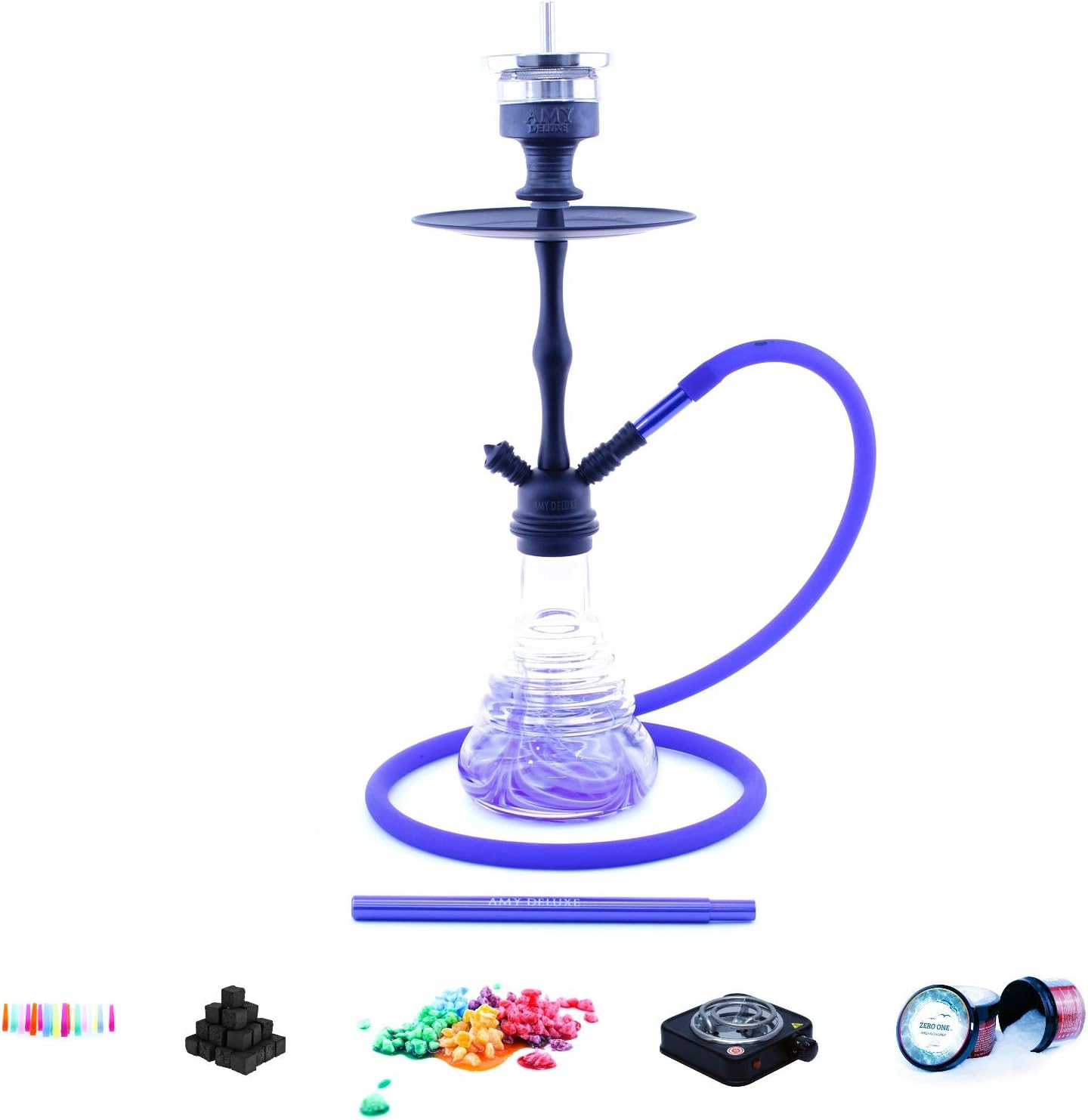Amy 440 Stillness Ii Klick Shisha Wasserpfeife Amy Deluxe Stillness Klick II - Conjunto de shisha, carbón natural