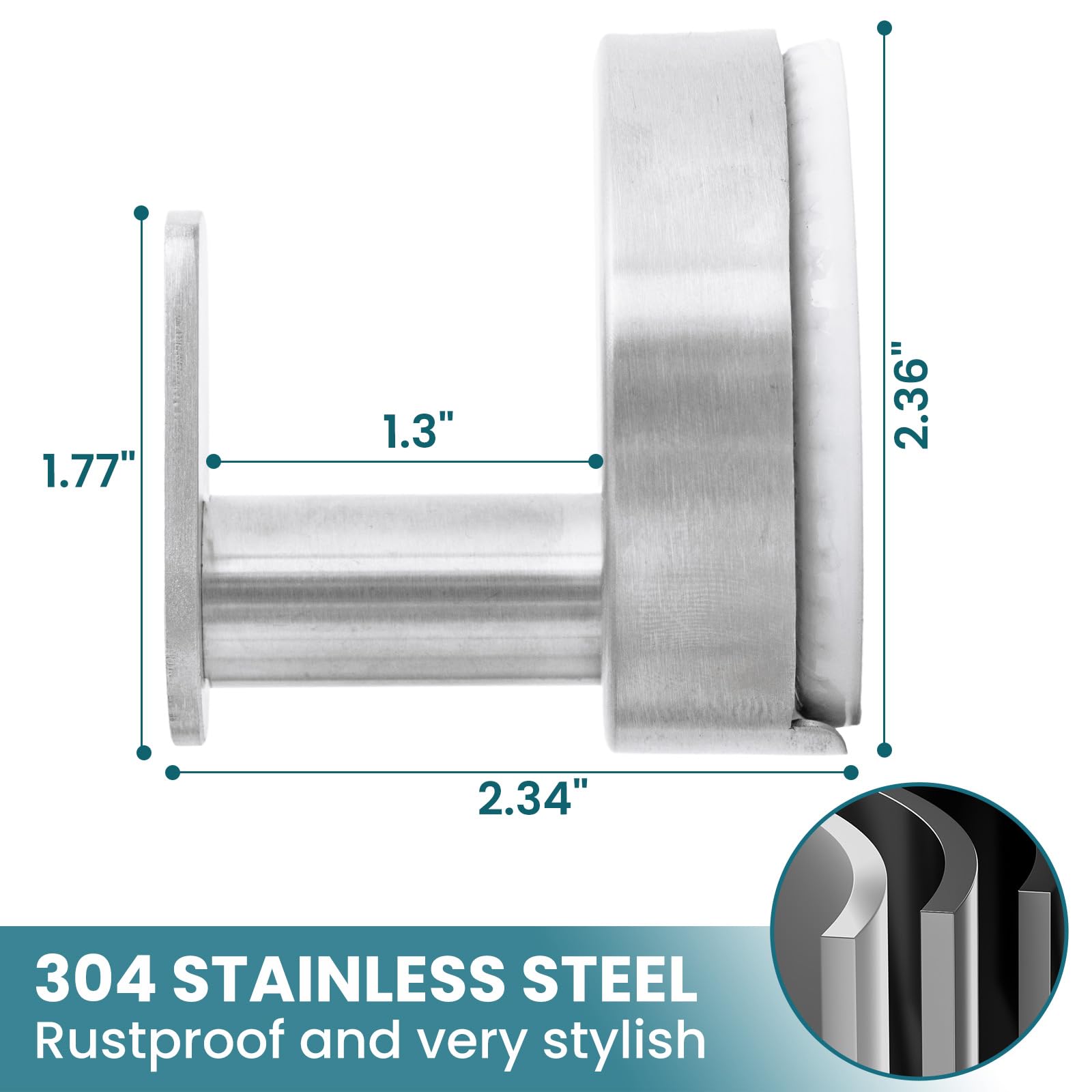 TAILI Bathroom Towel Hooks with Vacuum Suction Cups No Drilling, Stainless Steel - Image 4