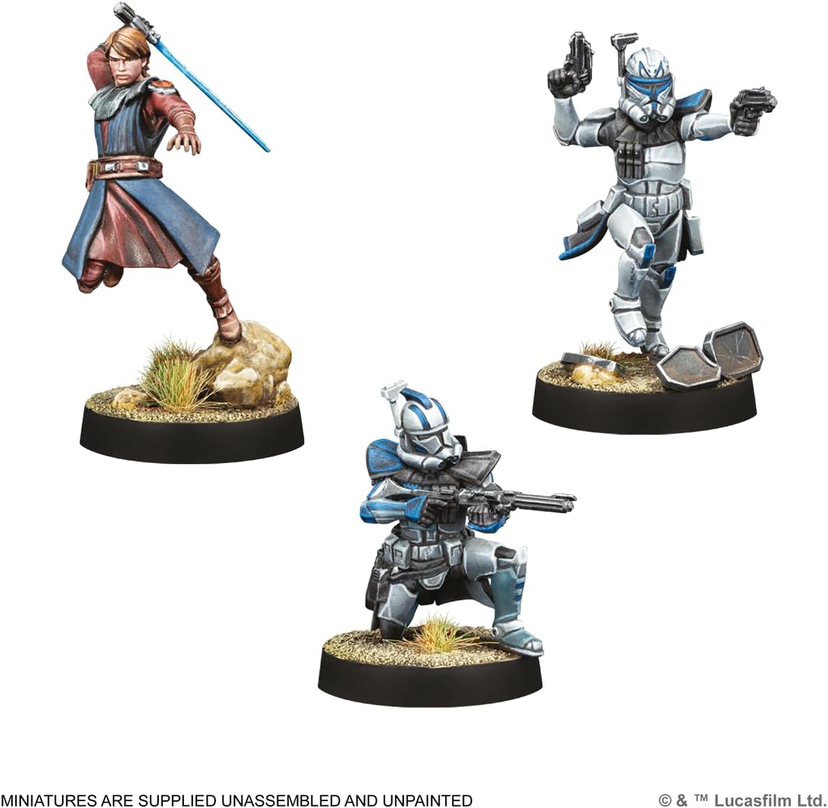 Asmodee Star Wars: Legion Heroes of the Clone Army - Obi-Wan, Anakin, Captain Rex & ARC Troopers Fives & Echo, Tabletop Miniatures Strategy Game for Kids & Adults, Ages 14+, 2 Players, 90 Min Playtime