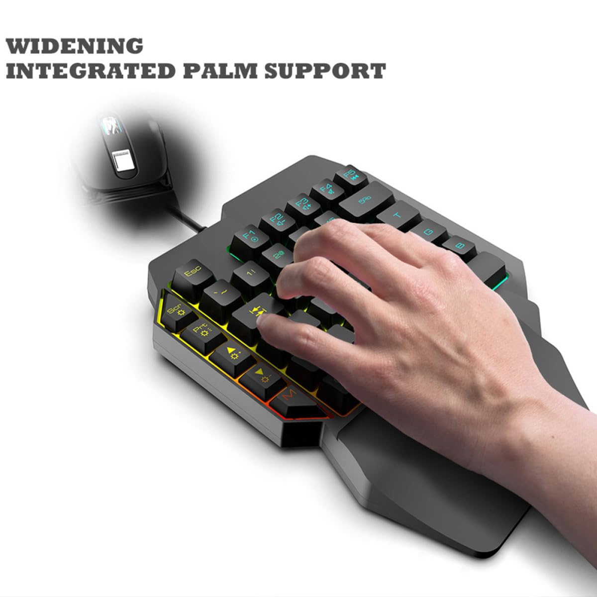 Gadpiparty Tastiera da Gioco Retroilluminata con Mouse, Set per Videogiochi per Ragazzo Ragazza e Intrattenimento Domestico, Design Compatto con Funzionamento Preciso e Facile Installazione